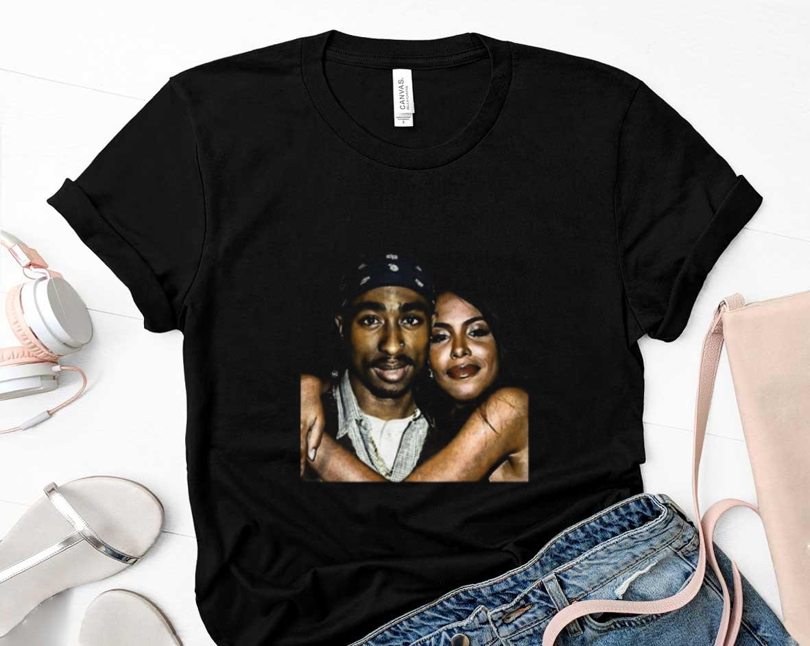 Tupac And Aaliyah Graphic T Shirt Mens Tee