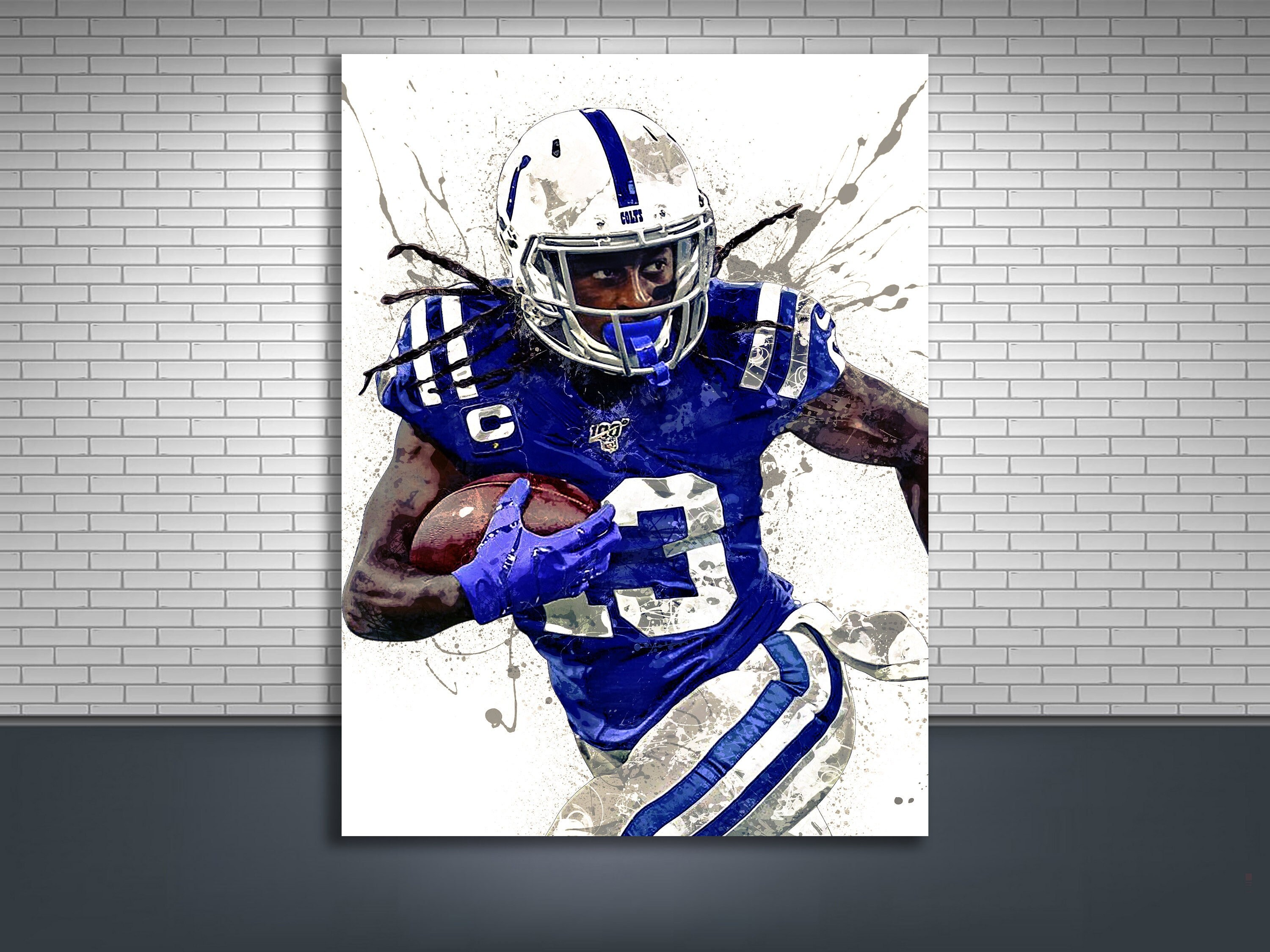 TY Hilton Poster, Indianapolis Colts, Canvas Wrap, Man Cave, Bar, Game Room, Kids Room
