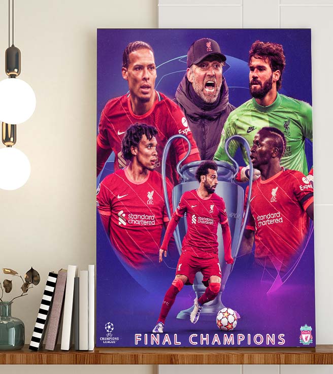 UEFA Champions League Final Champions Liverpool Champs Wall Decor Poster Canvas