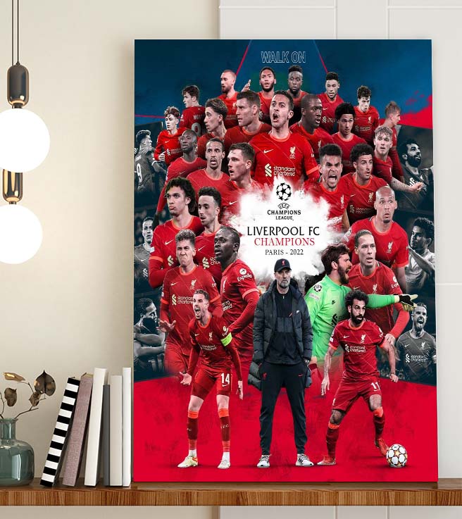 UEFA Champions League Liverpool Champions Paris 2022 Wall Decor Poster Canvas
