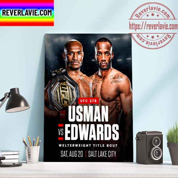 UFC 278 Kamaru Usman vs Leon Edwards Welterweight Tiltle Bout Home Decor Poster Canvas