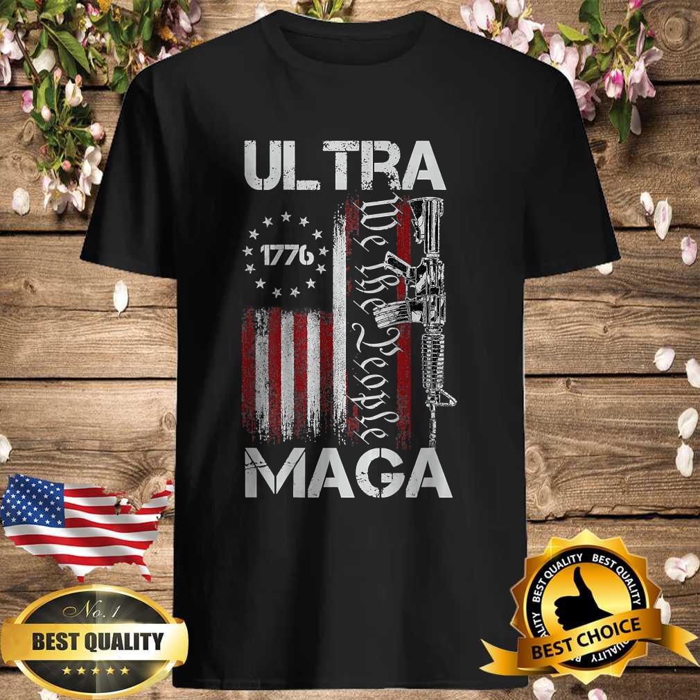 Ultra MAGA 1776 And Proud Of It Anti-Biden US Flag T-Shirt