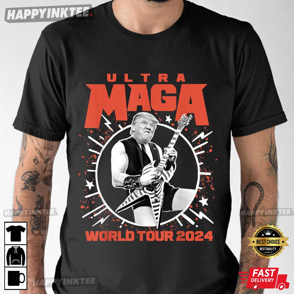 Ultra Mega World Tour 2024 Funny Donal Trump T-Shirt