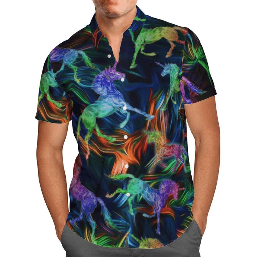 Unicorn Full Color Hawaiian Aloha Shirts #v