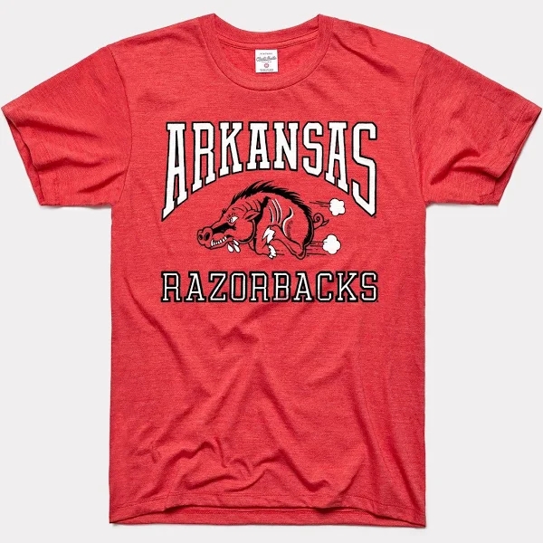 University of Arkansas Racing Razorbacks Vintage Red T Shirt Charlie Hustle Red L