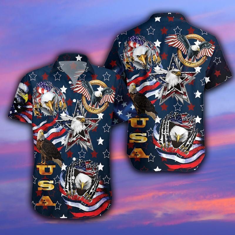 USA Eagle Patriotism Unisex Hawaiian Shirts #060421l