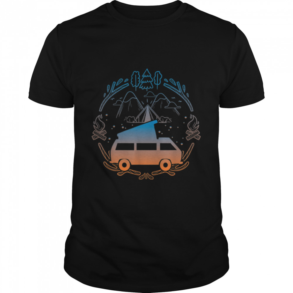 Van Life Design – Vanagon Van Bus Dipper Campfire Camping T-Shirt B09YDNZKT7