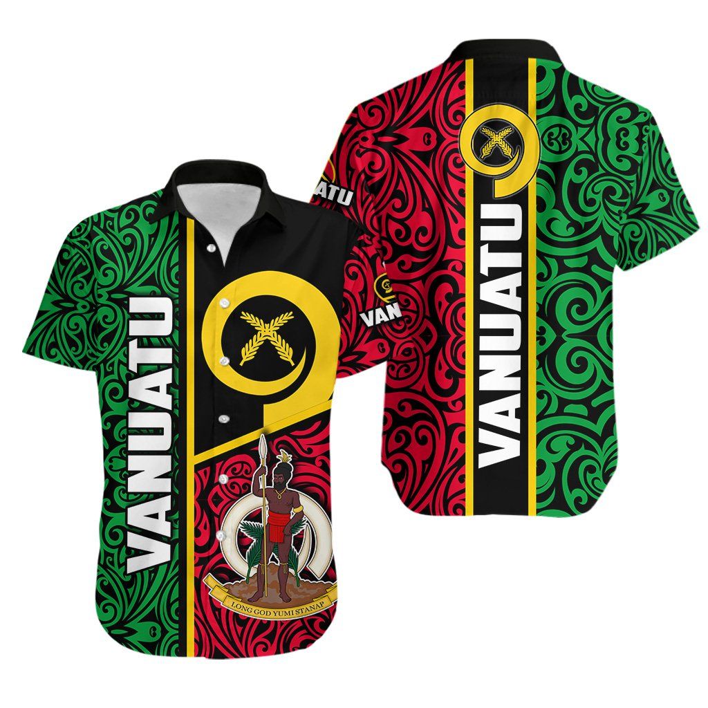 Vanuatu Rugby Hawaiian Shirt Polynesian Flag Style Th4