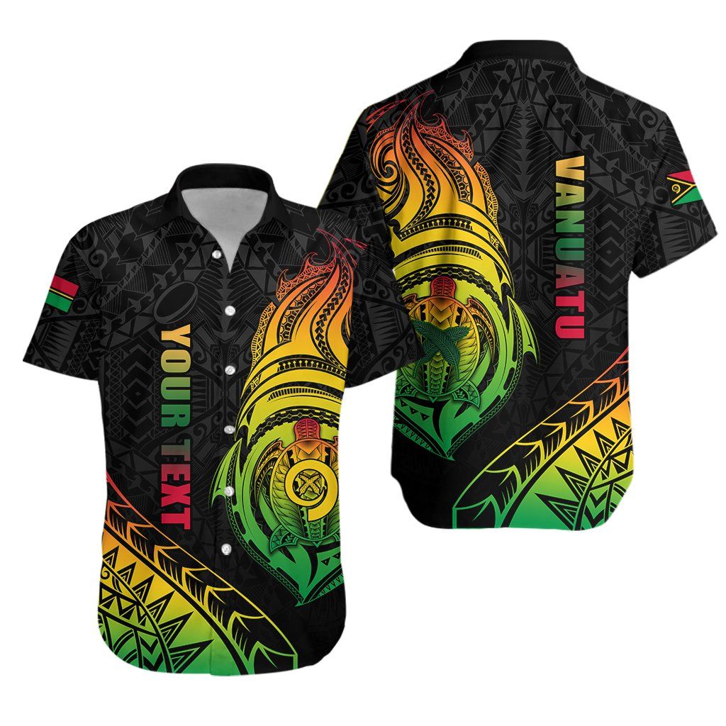 Vanuatu Rugby Hawaiian Shirt Turtle Color K13