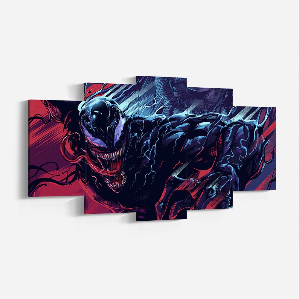 Venom Poster Symbiot, Spiderman, Eddie Brock Art Canvas Print Home Wall Decor Hand Made Ready to Hang, Venom Fan Gift
