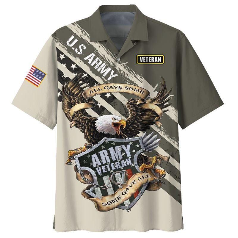 Veteran Eagle Army Hawaiian Unisex Aloha Shirts #V
