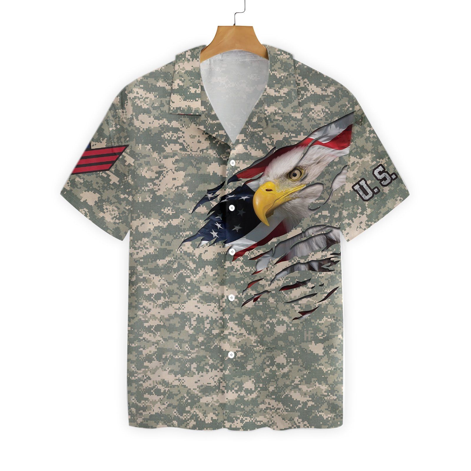 Veteran Proud Us Army Camouflage Ez14 1401 Hawaiian Shirt