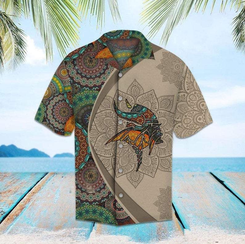 Vikings Odin Mandala Hawaiian Aloha Shirts #v