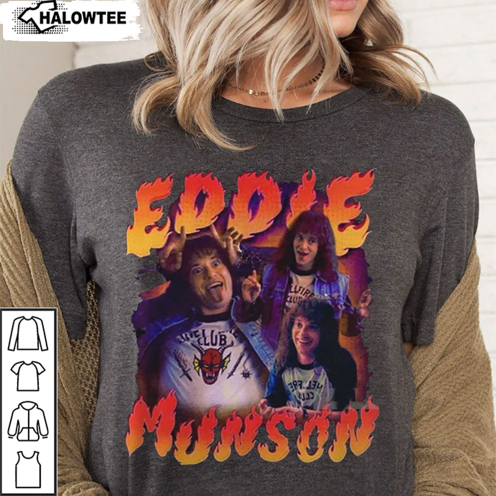 Vintage 90s Style Eddie Munson Shirt Joseph Quinn Shirt Hellfire Club Shirt Stranger Things 4 Lover Halloween gift ideas
