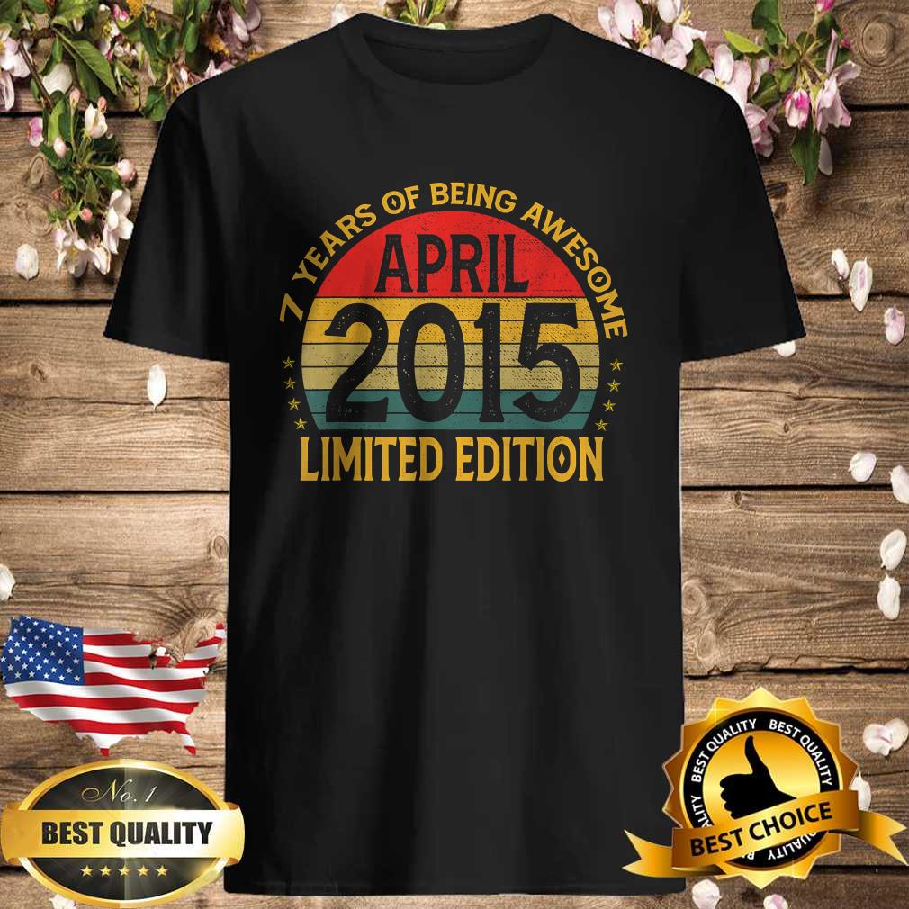 Vintage April 2015 7 Years Old 7th Birthday Decoration T-Shirt