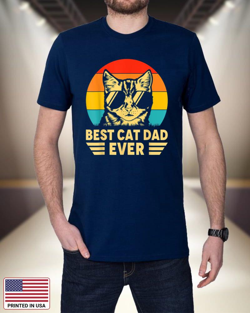 Vintage Best Cat Dad Ever Retro Fathers Day Gift Cat Daddy OhX43