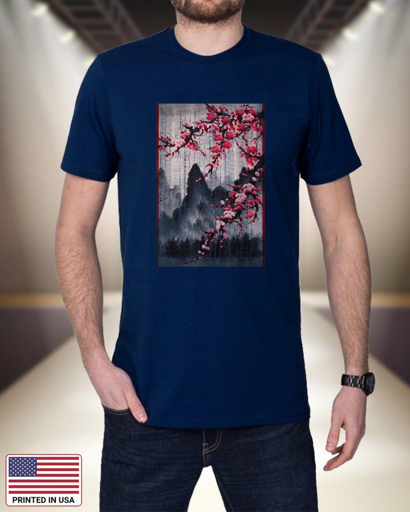 Vintage Cherry Blossom Woodblock Tee Japanese Graphical Art iyimz