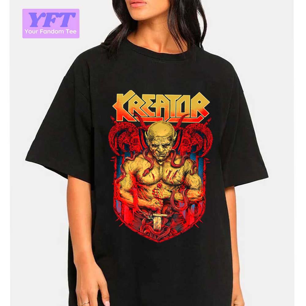 Ungkarl automatisk trist Vintage Design Kreator Retro Rock Band Unisex T-Shirt