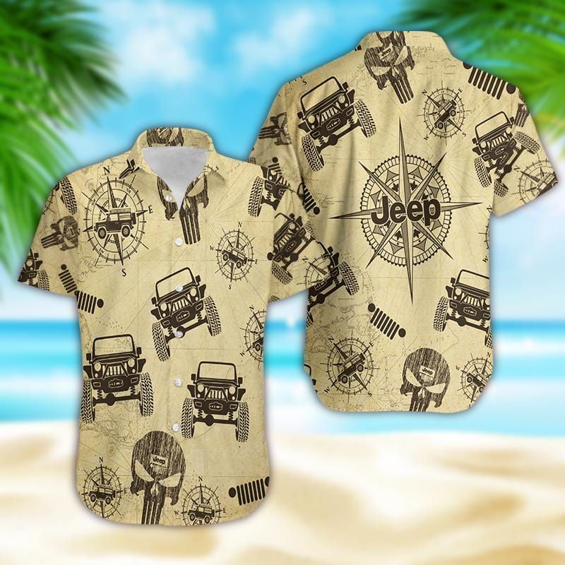 Vintage Jeep Go Everywhere Hawaiian Aloha Shirts #DH