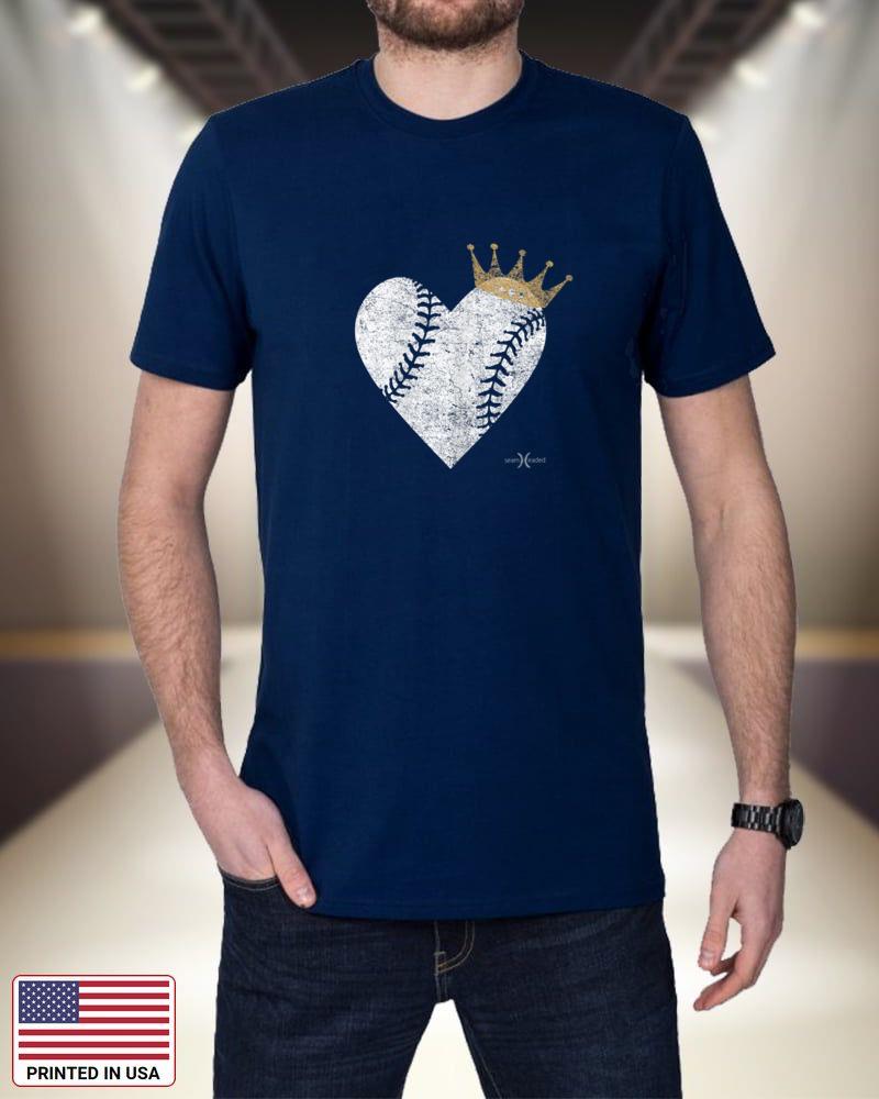 Vintage Royal Baseball Heart with Crown Tee Shirt X7xe4
