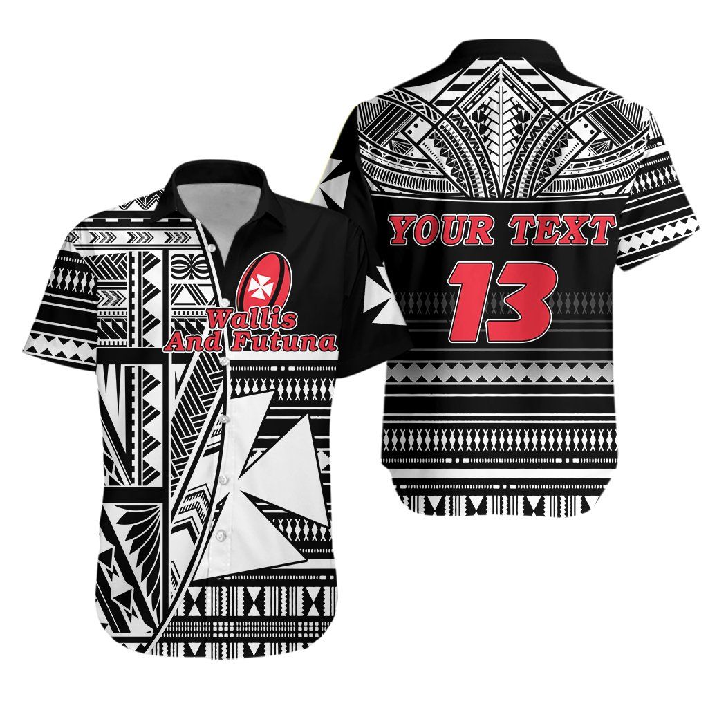 Wallis And Futuna Rugby Hawaiian Shirt Polynesian Clever Black – Custom Text And Number K13 Big And Tall Hawaiian Shirts