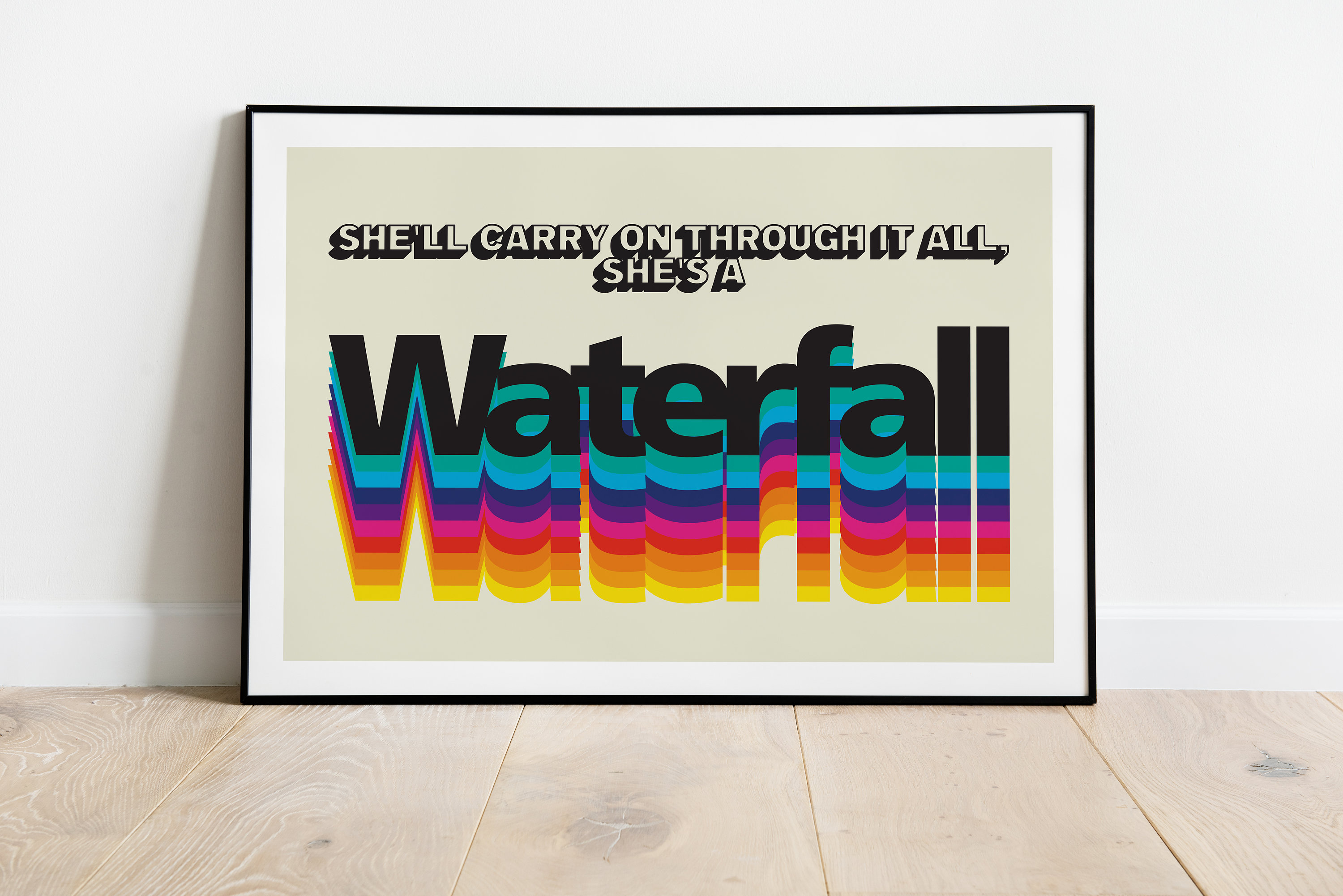 Waterfall  Stone Roses  Lyrics Print  A3 A4 A5  Manchester Indie Rock Band Music Art  Concert Typographic Poster  Gift