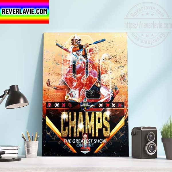 WCWS Oklahoma Softball National Champions Boomer Sooners 6 National Champions Home Decor Poster Canvas