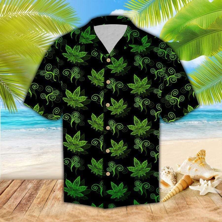 Weed Pattern Hawaiian Aloha Shirts #1708DH