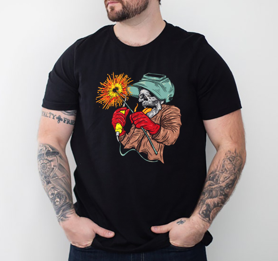 Welder Skull Design Style T-Shirt