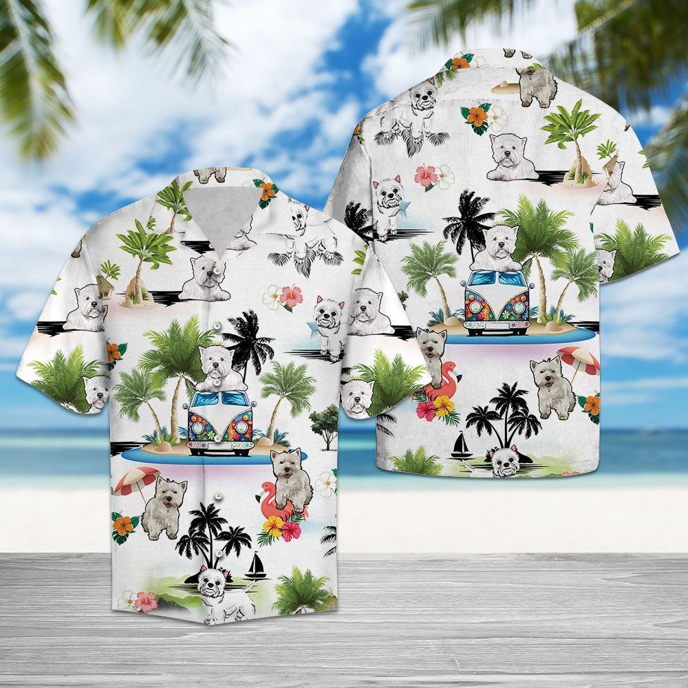 West Highland White Terrier Vacation Multicolor Unisex Hawaiian Shirt For Men And Women   24051008