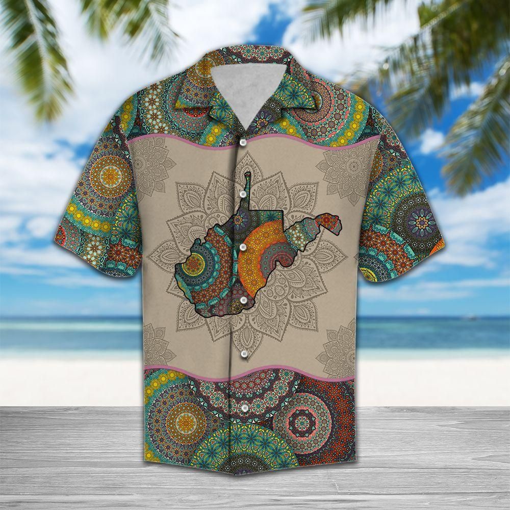 West Virginia Mandala Grey Amazing Design Unisex Hawaiian Shirt For Men And Women CTC07045213