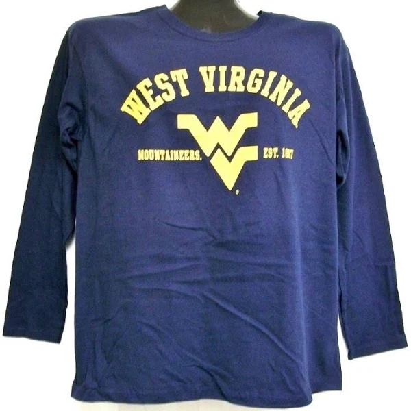 West Virginia Mountaineers Blue Long Sleeve Shirt Medium