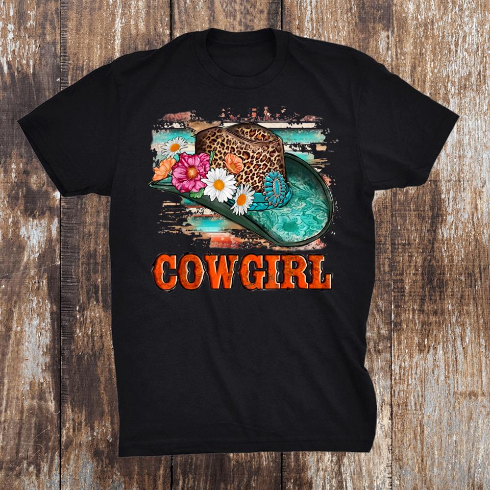 Western Country Leopard Turquoise Cowboy Hat Cowgirl Shirt