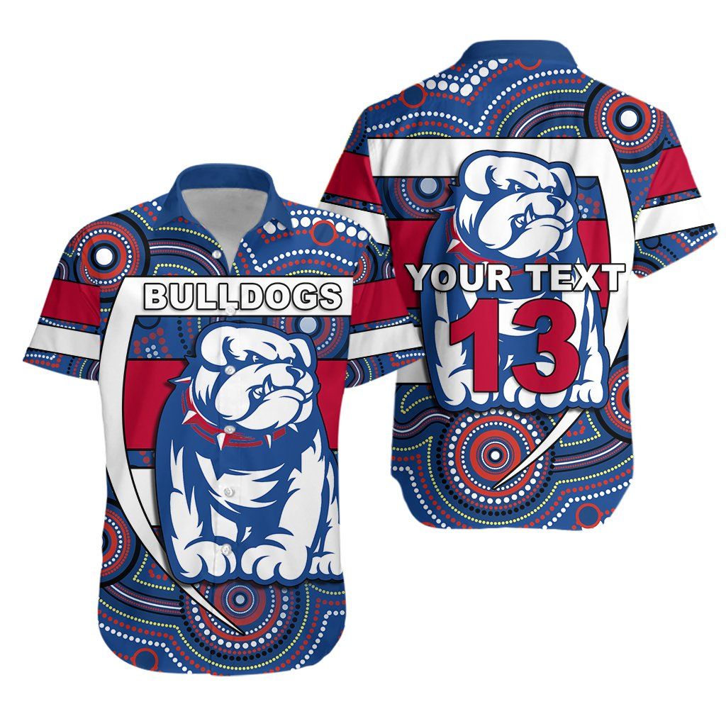 Western Football Bulldogs Hawaiian Shirt Redamancy Indigenous Australian – Custom Text And Number K13 Big And Tall Hawaiian Shirts