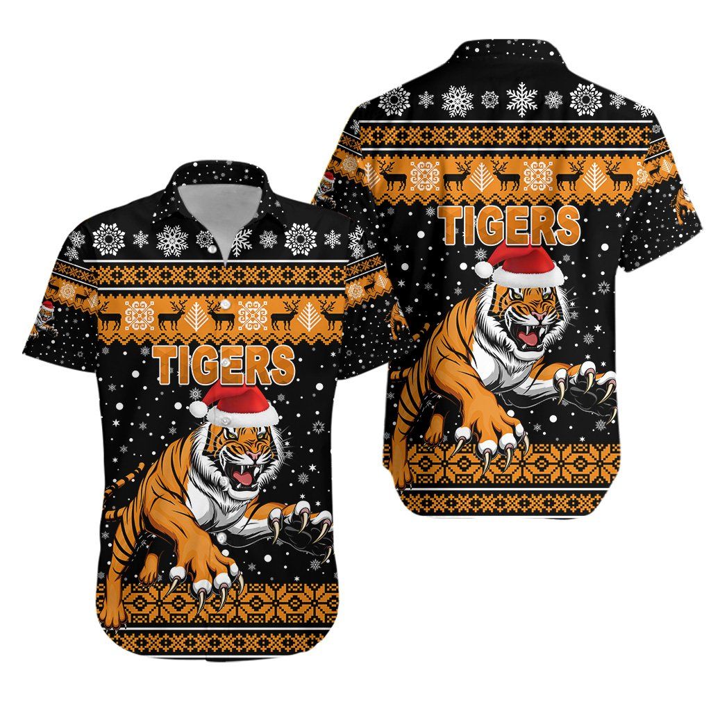 Wests Christmas Hawaiian Shirt Tigers Unique Vibes – Black K8