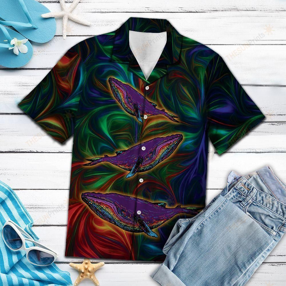 Whale Colorful Best Design Unisex Hawaiian Shirt For Men And Women   04062409
