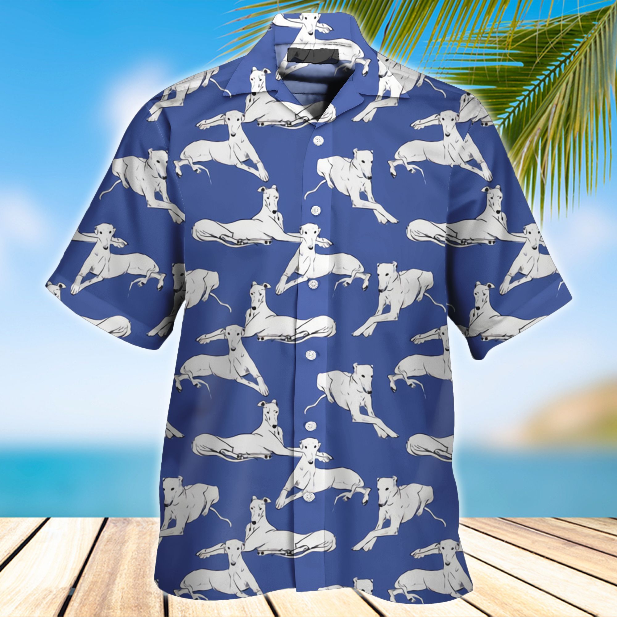 White Greyhound Colorful Unique Unisex Hawaiian Shirt For Men And Women   25055842