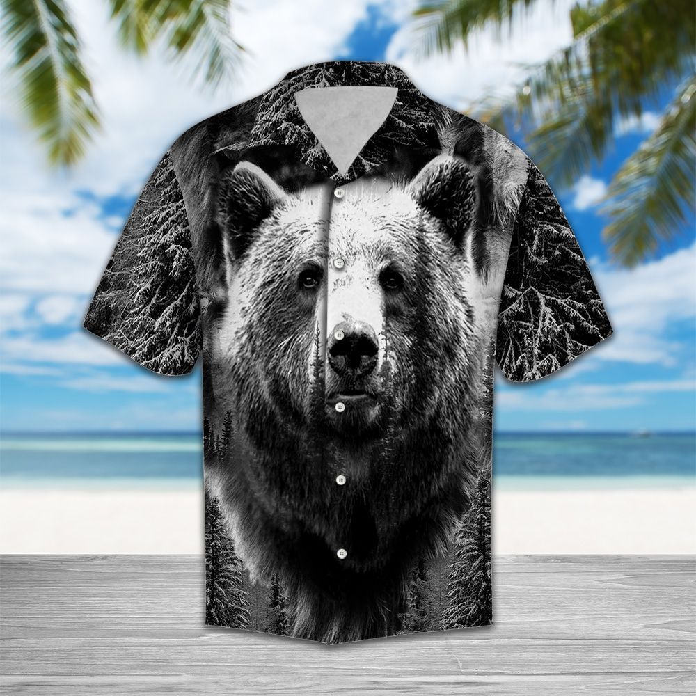 Wild Bear Black And White Best Unisex Hawaiian Shirt For Men And Women CTC25033387