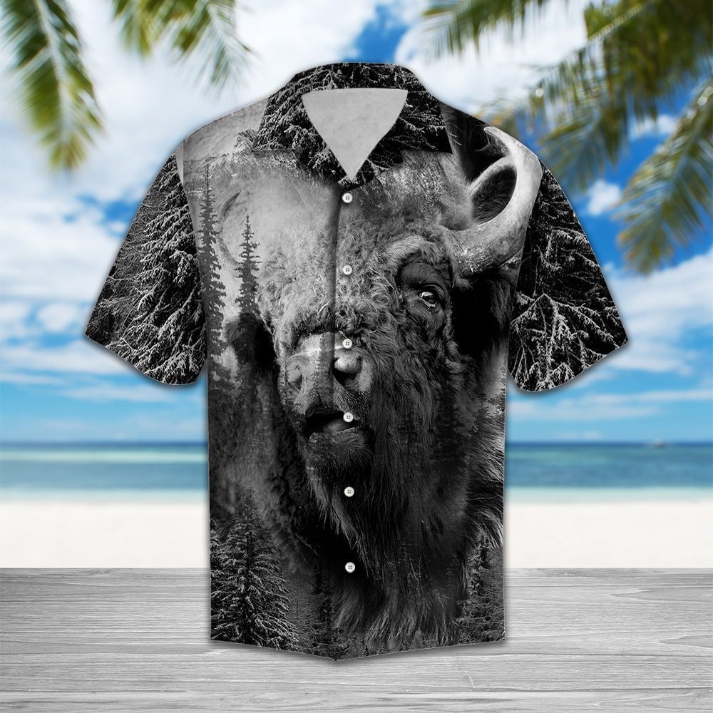Wild Bison Black And White Best Unisex Hawaiian Shirt For Men And Women CTC25033388