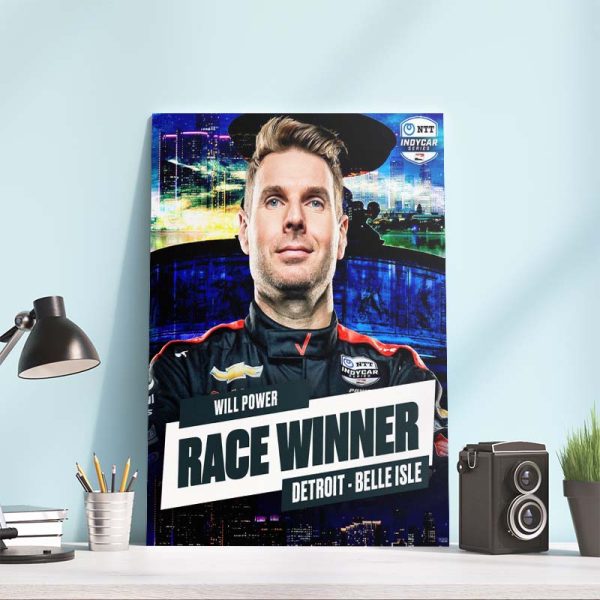 Will Power Race Winner Detroit Belle Isle Indy Car Poster Canvas