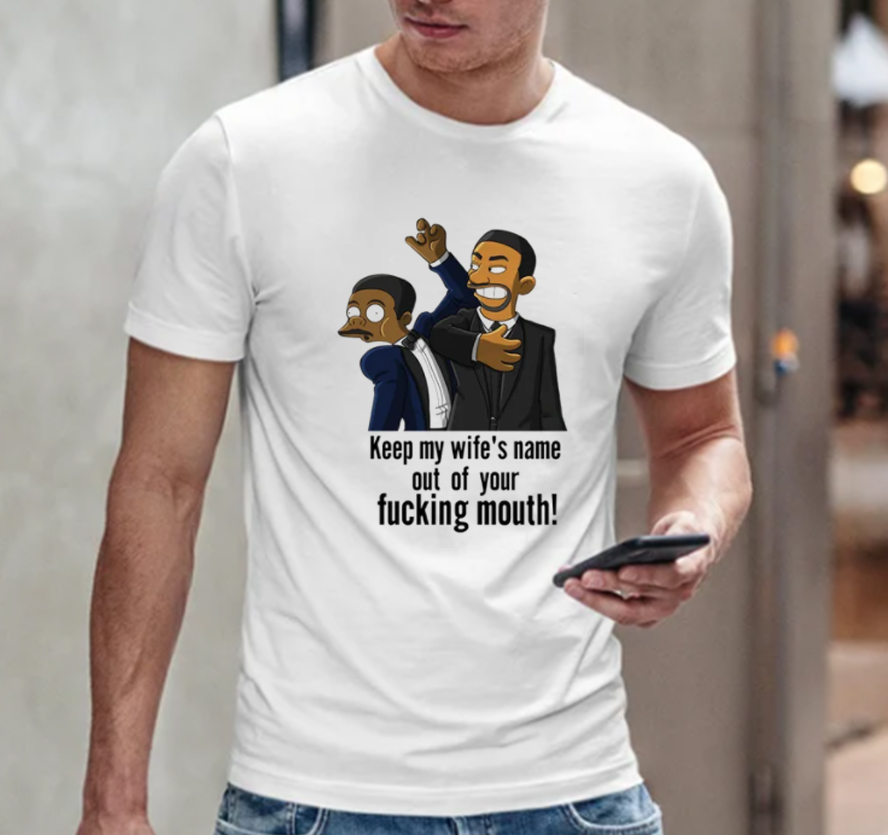 Will Smith And Chris Rock Oscars 2022 Design Meme Cartoon T-Shirt