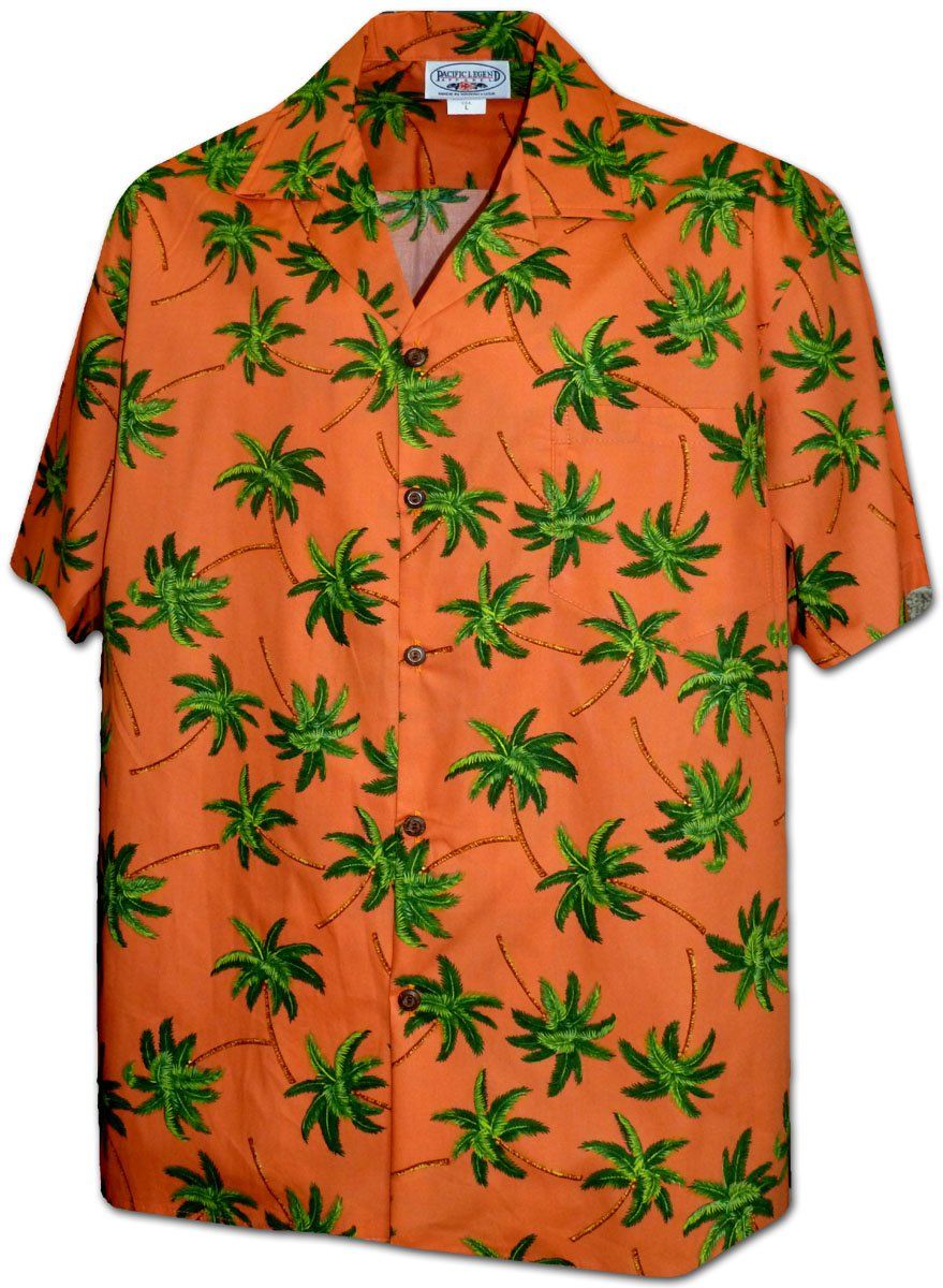 Windy Palms Orange Hawaiian Shirt
