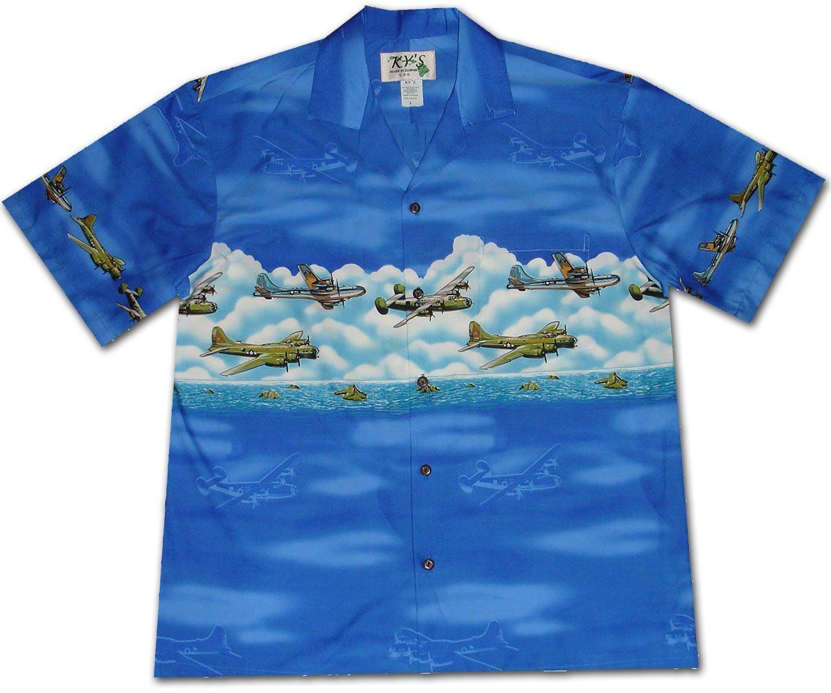 Wings Over The Pacific Blue Hawaiian Shirt