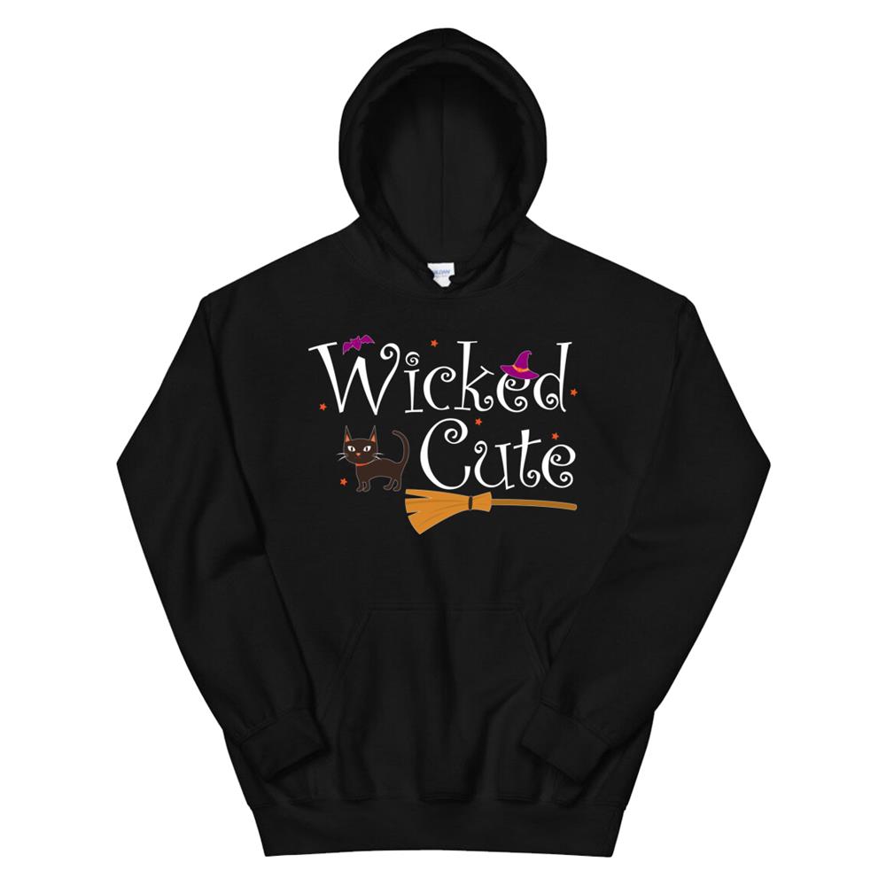 Witch Halloween Costume Lazy Cat Broom Wicked Cute Hoodie