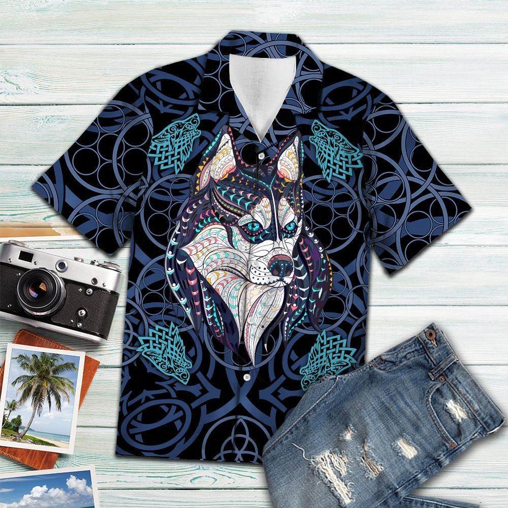 Wolf Blue Mandala Best Colorful Hawaiian Shirt   12053801
