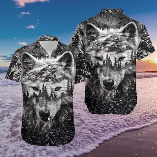 Wolf Colorful Unique Hawaiian Shirt   20051058
