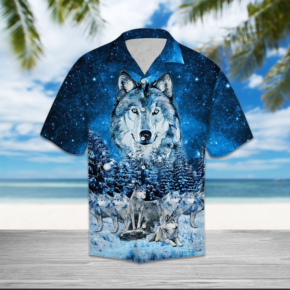 Wolf Family Mountain Navy Good Unisex Hawaiian Shirt For Men And Women CTC07042991