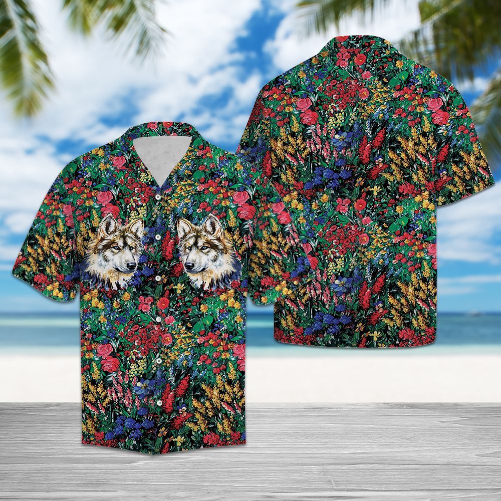 Wolf Flowers Colorful Unique Unisex Hawaiian Shirt For Men And Women CTC25033255