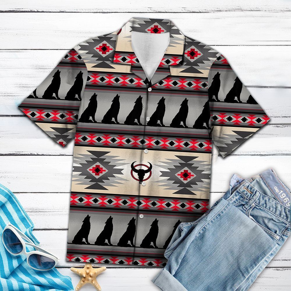 Wolf Native Pattern Multicolor Best Design Unisex Hawaiian Shirt For Men And Women   0406641