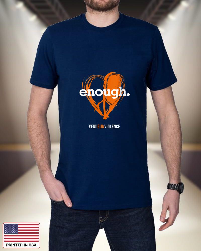 Womens Enough TShirt Orange - Gun Control Shirt Peace & love Symbol V-Neck ctZEC